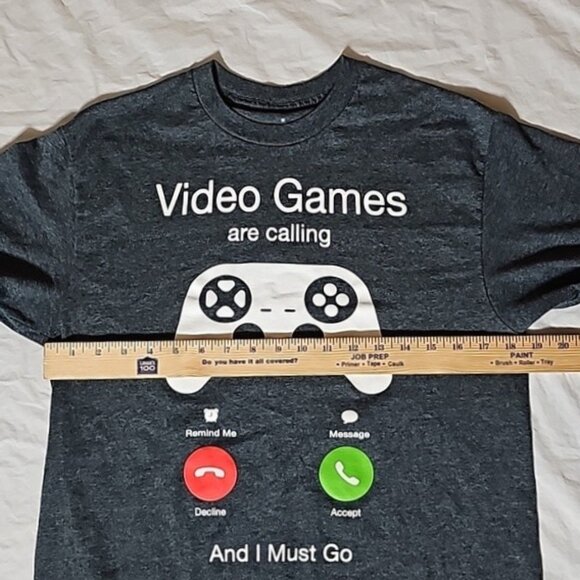Men's Medium Video Games Are Calling T-Shirt Controller Gray Short Slv Tee Used - Picture 5 of 9